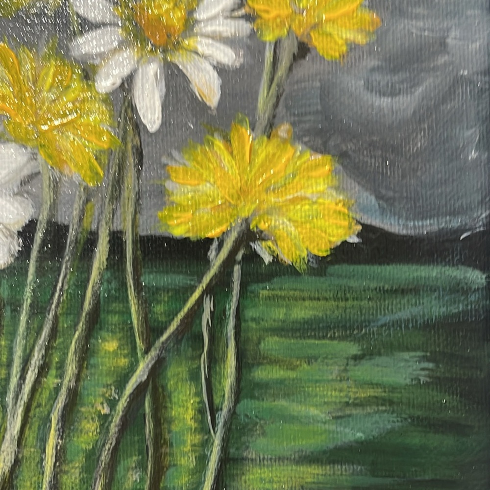 Yellow and White Daisy Flowers Painting - Picture 5 of 10